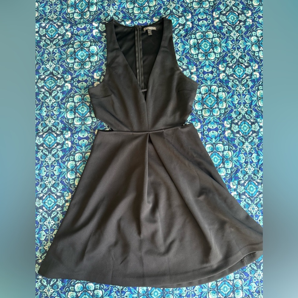 Express Black Mini Dress w Side Cutouts, size 4
